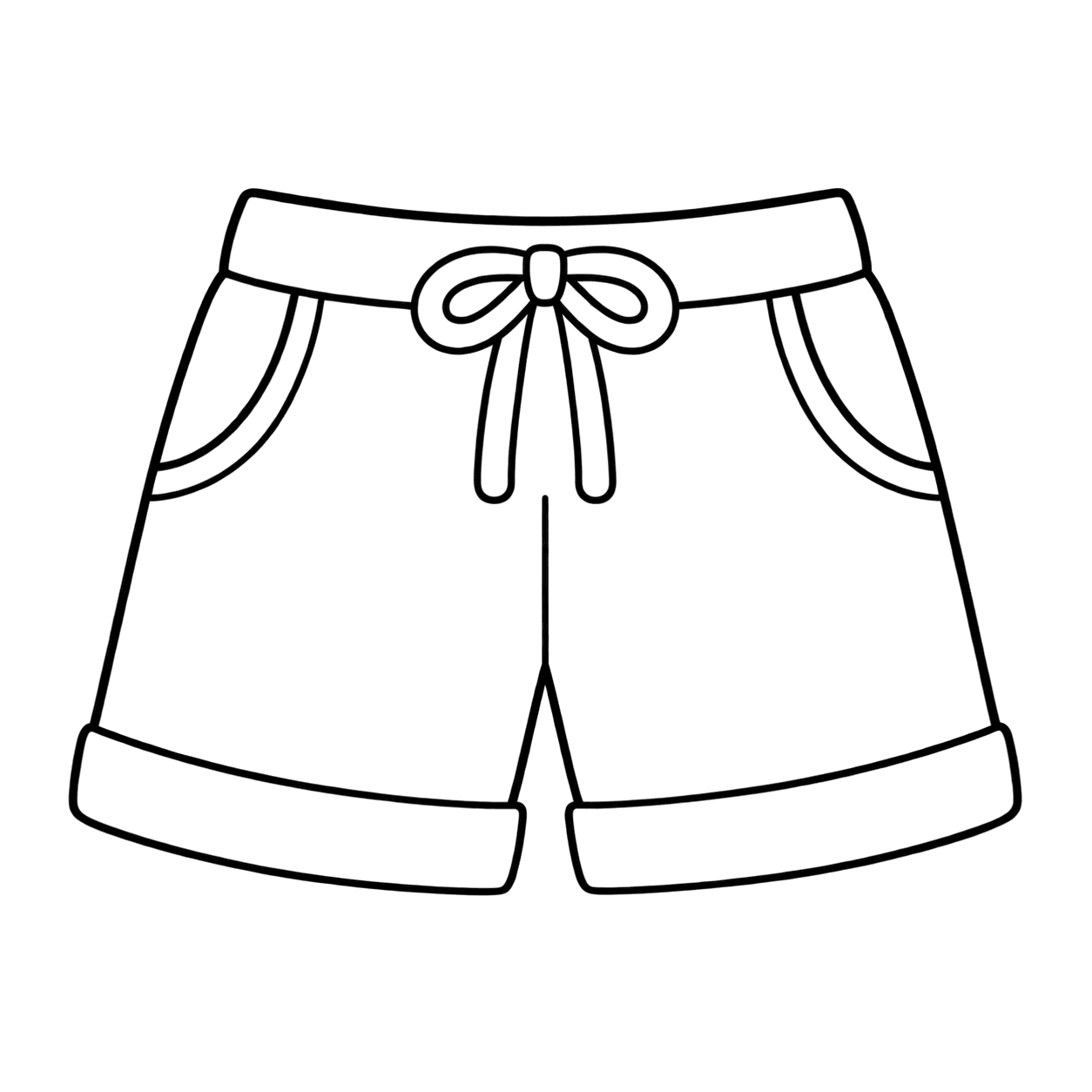 ショートパンツのぬりえ用線画