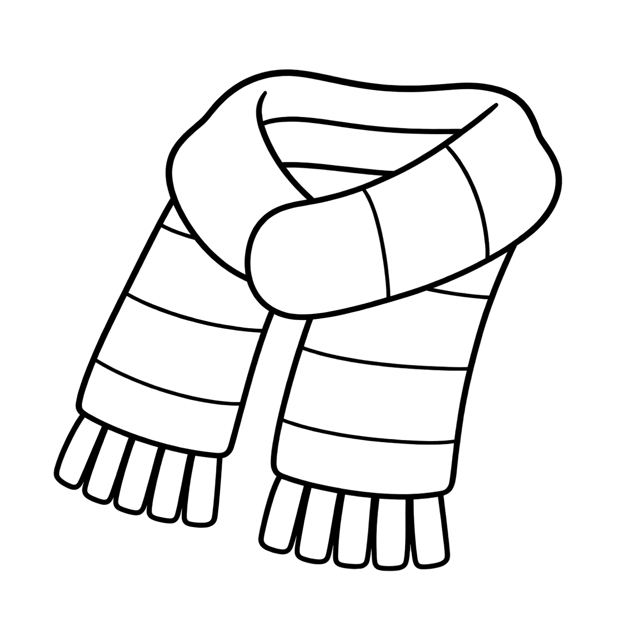 マフラーのぬりえ用線画