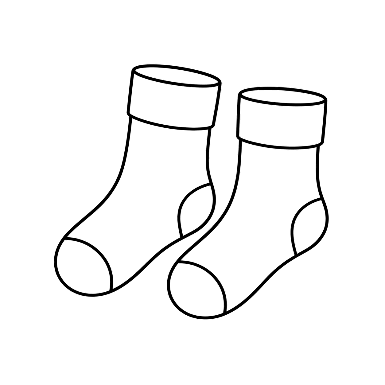 靴下のぬりえ用線画