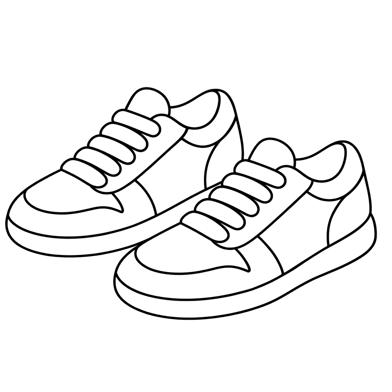 スニーカーのぬりえ用線画