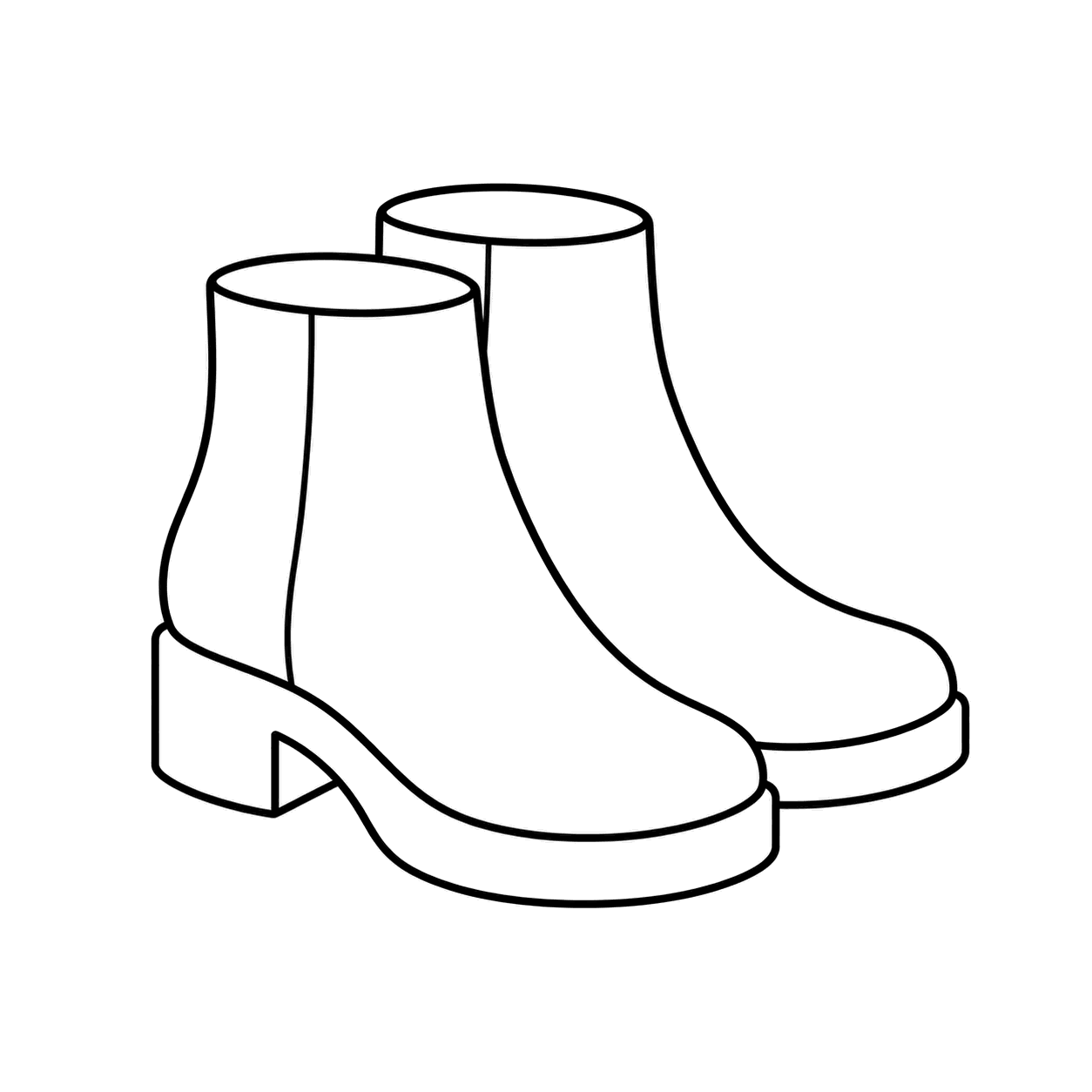 ブーツのぬりえ用線画