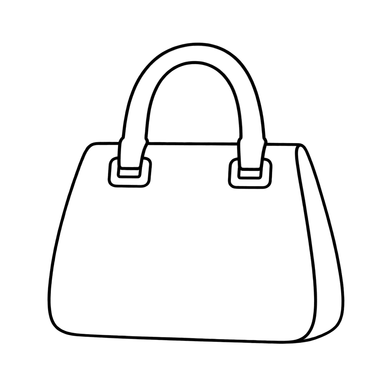 ハンドバッグのぬりえ用線画