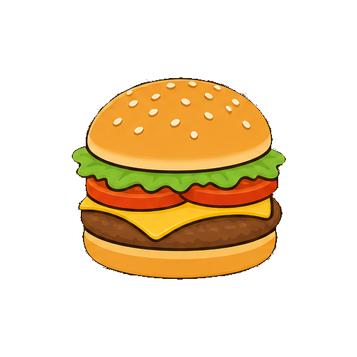 ファストフードのイラスト24個・ぬりえ17種類セットのカラー見本