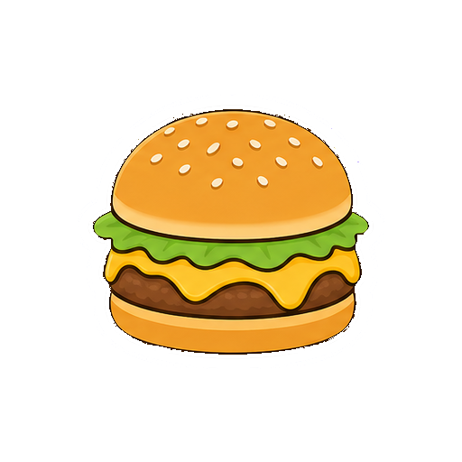 文字やロゴがないチーズバーガーアイコン