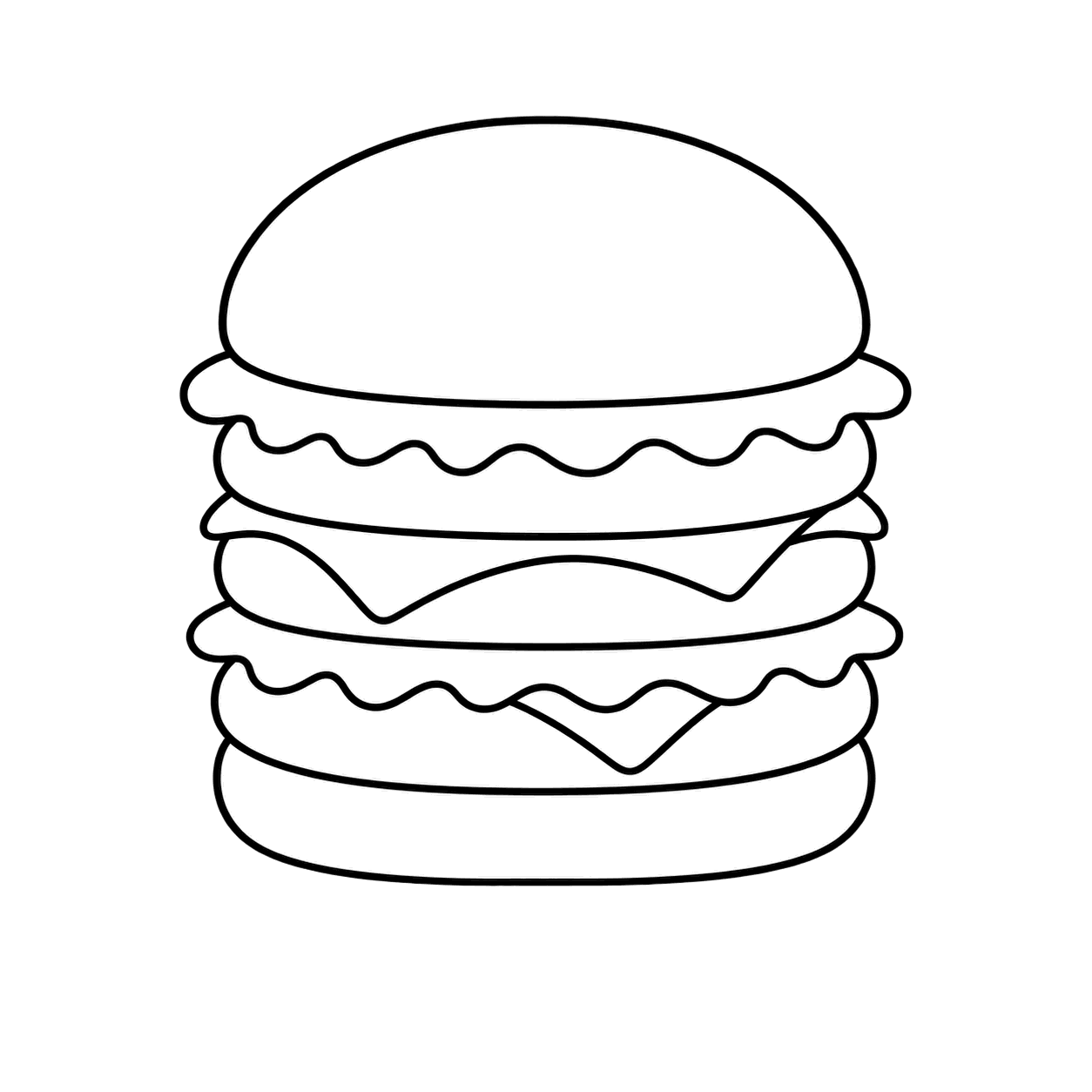 ダブルバーガーのぬりえ用線画