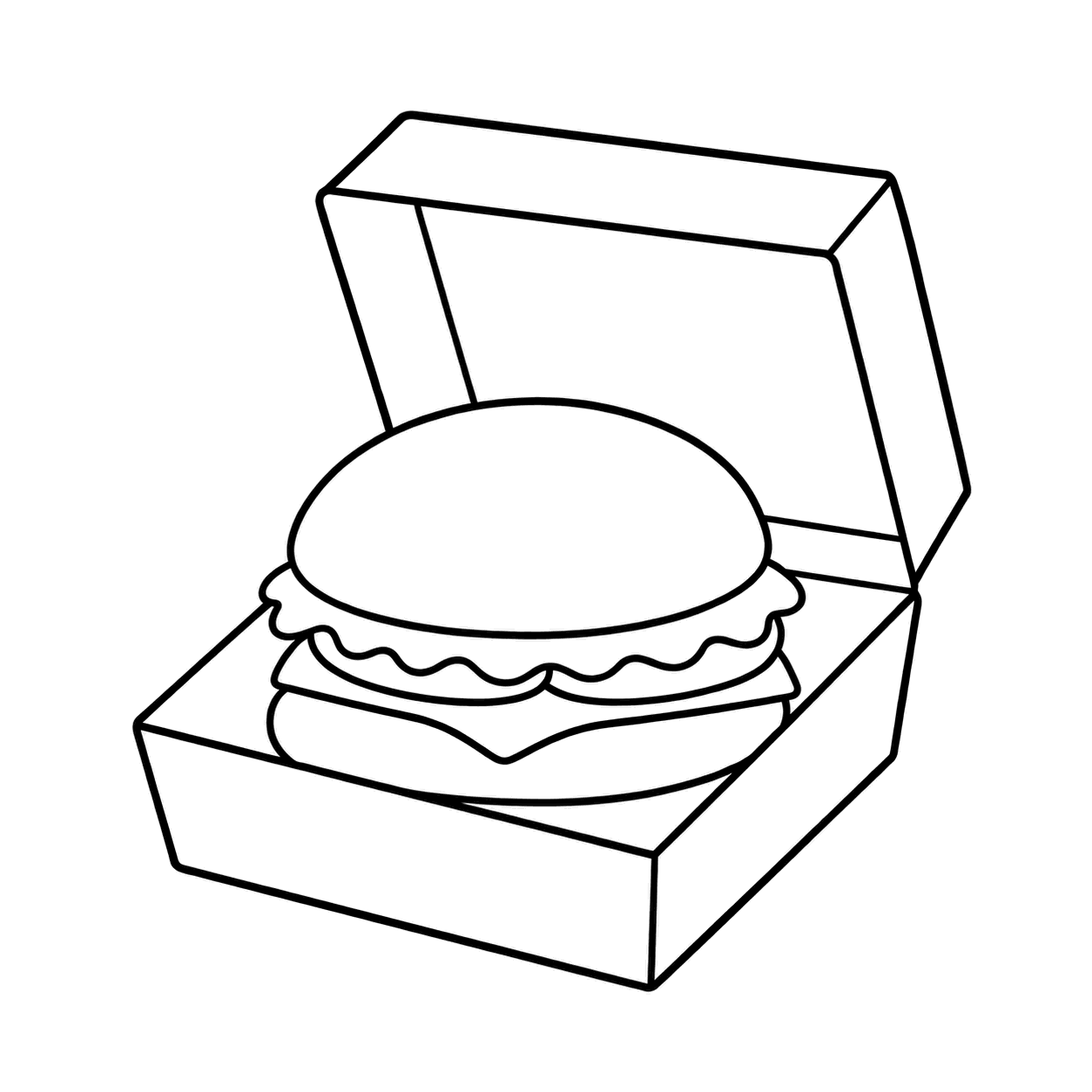 バーガーボックスのぬりえ用線画