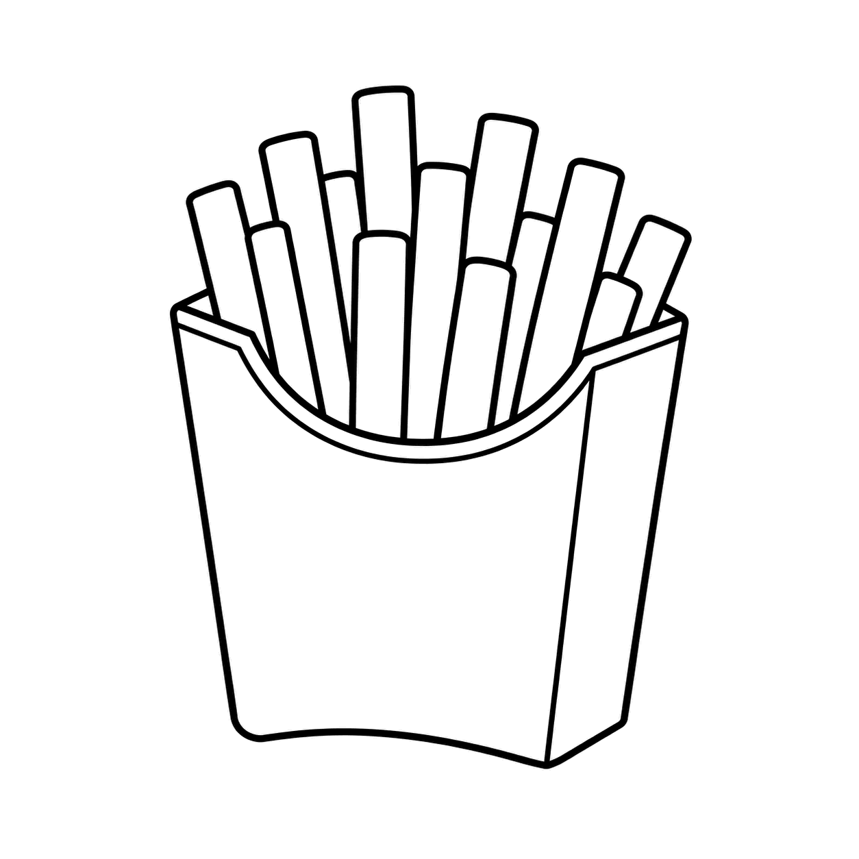 フライドポテトのぬりえ用線画