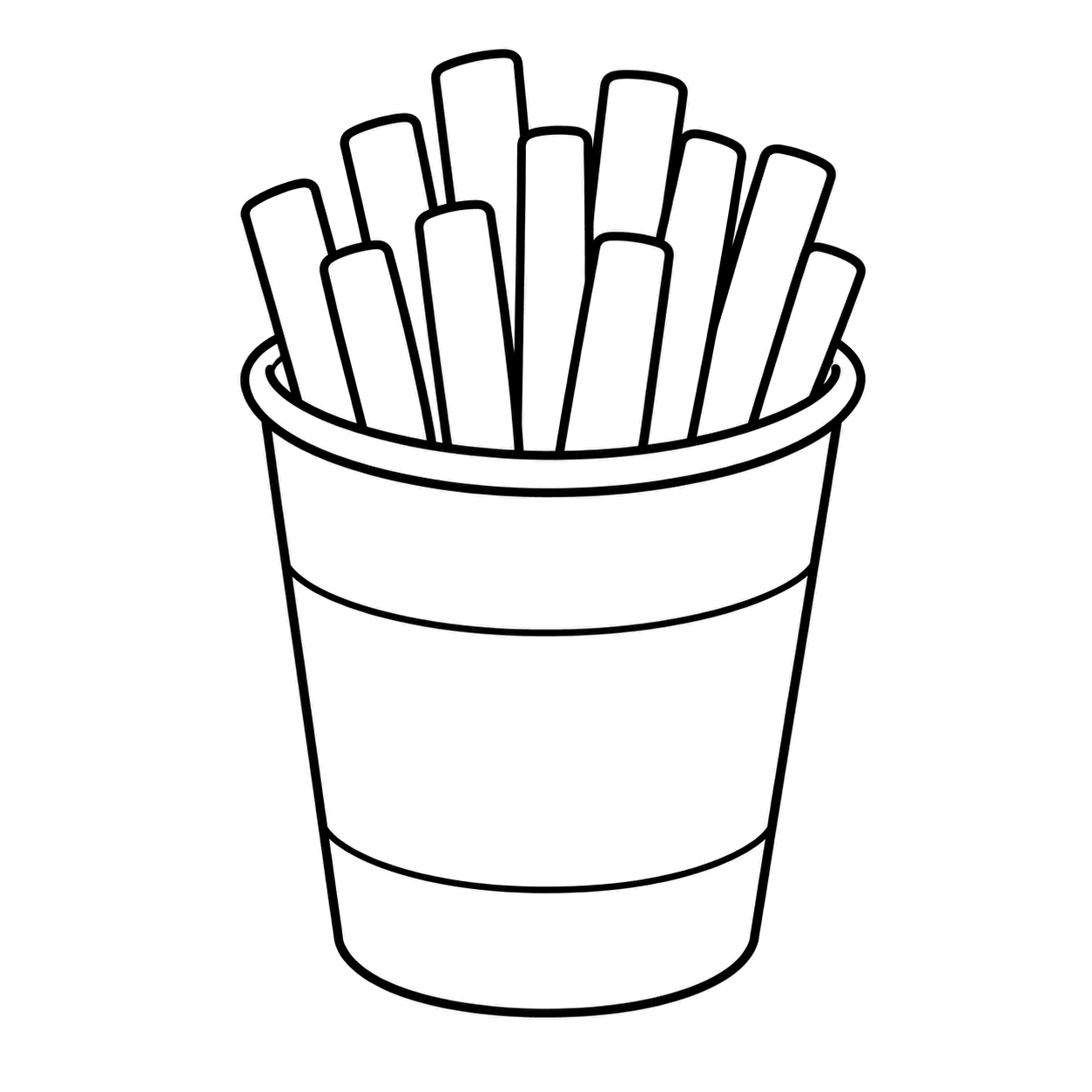 ポテトカップのぬりえ用線画