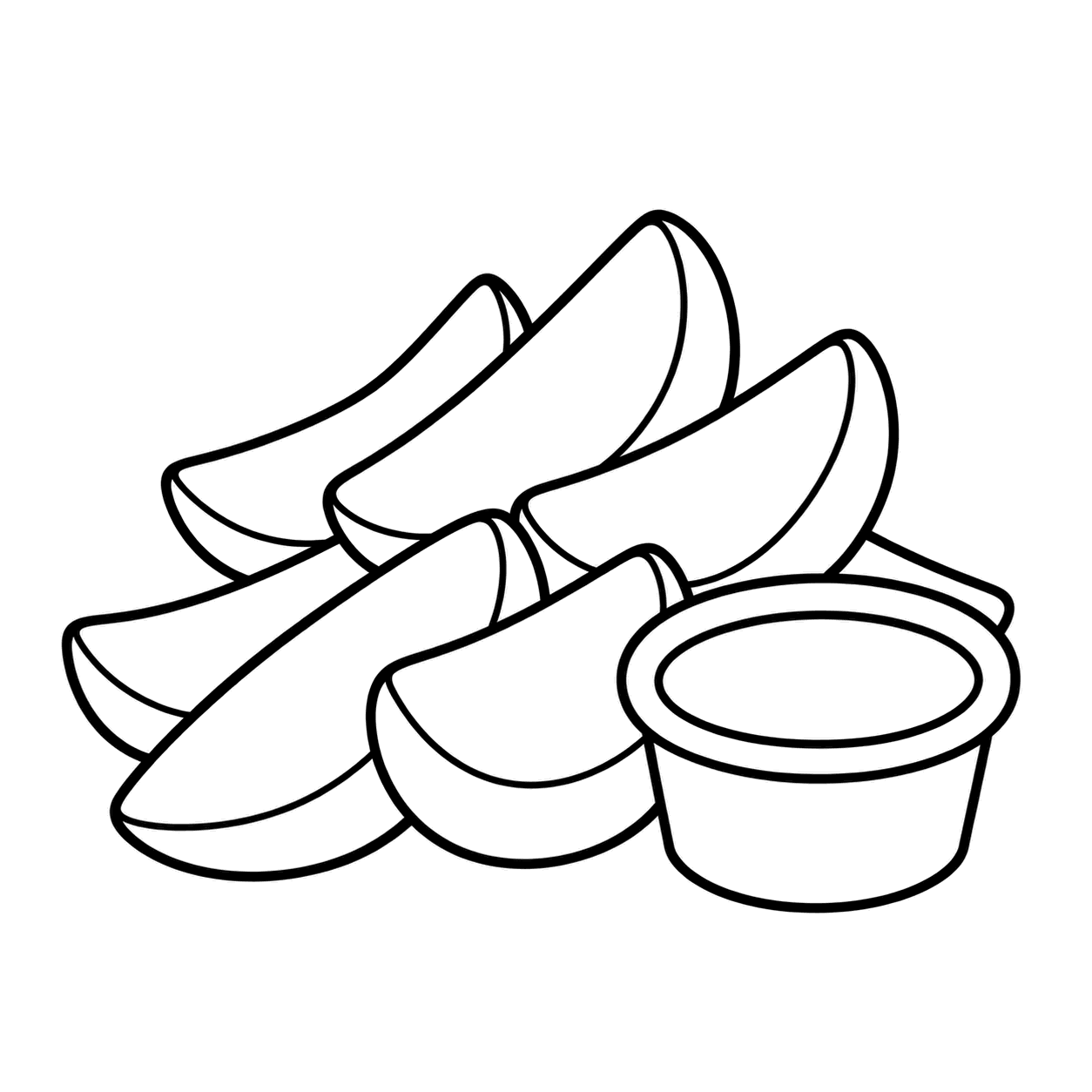 ポテトウェッジのぬりえ用線画