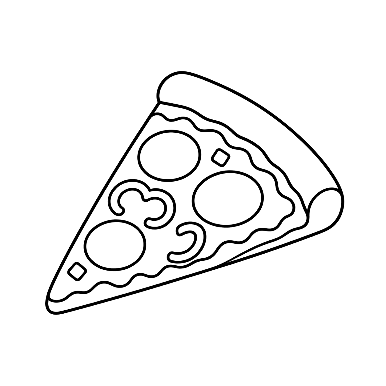 ピザスライスのぬりえ用線画