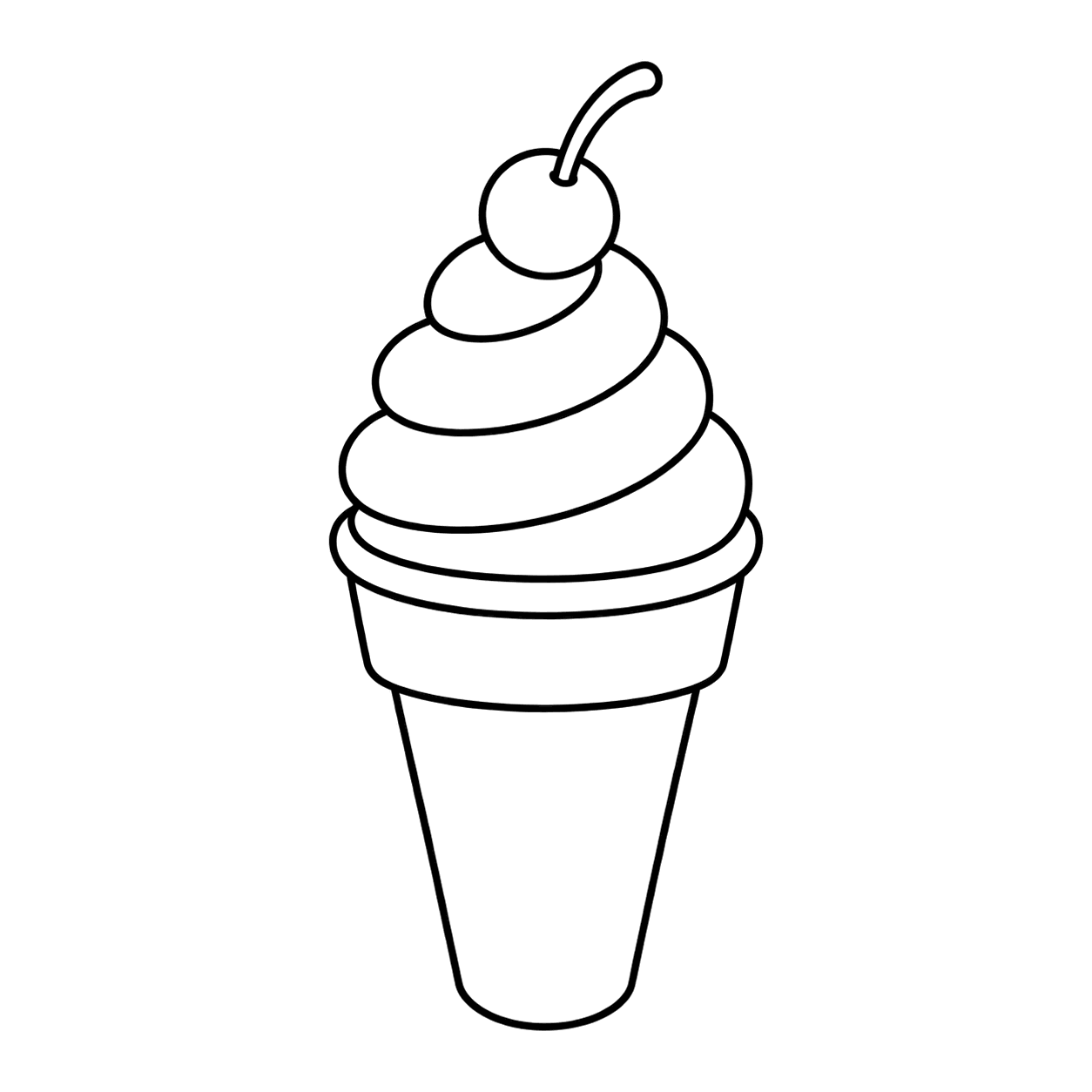 ソフトクリームのぬりえ用線画