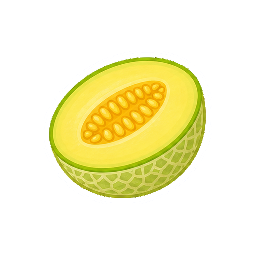 半分に切ったメロンのイラスト