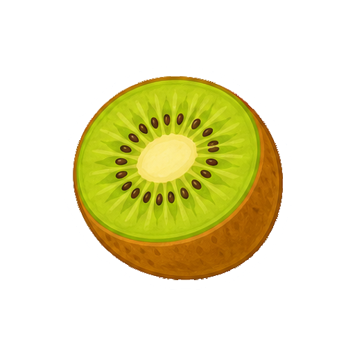 半分に切ったキウイのイラスト