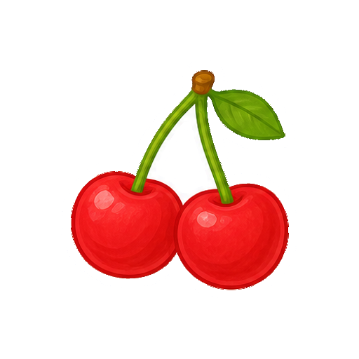 2個のさくらんぼのイラスト