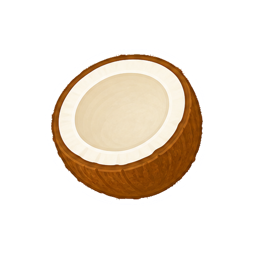半分に切ったココナッツのイラスト