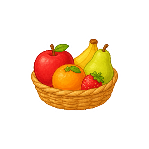 果物を入れたかごのイラスト