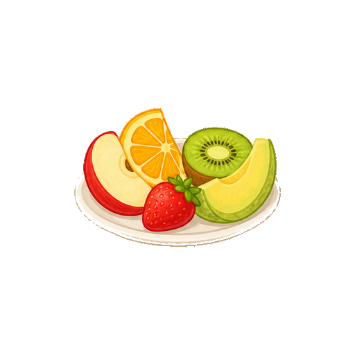 果物を盛った皿のイラスト