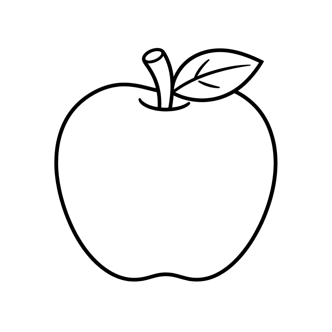 りんごのぬりえ用線画（くだもののイラスト・ぬり絵24枚）