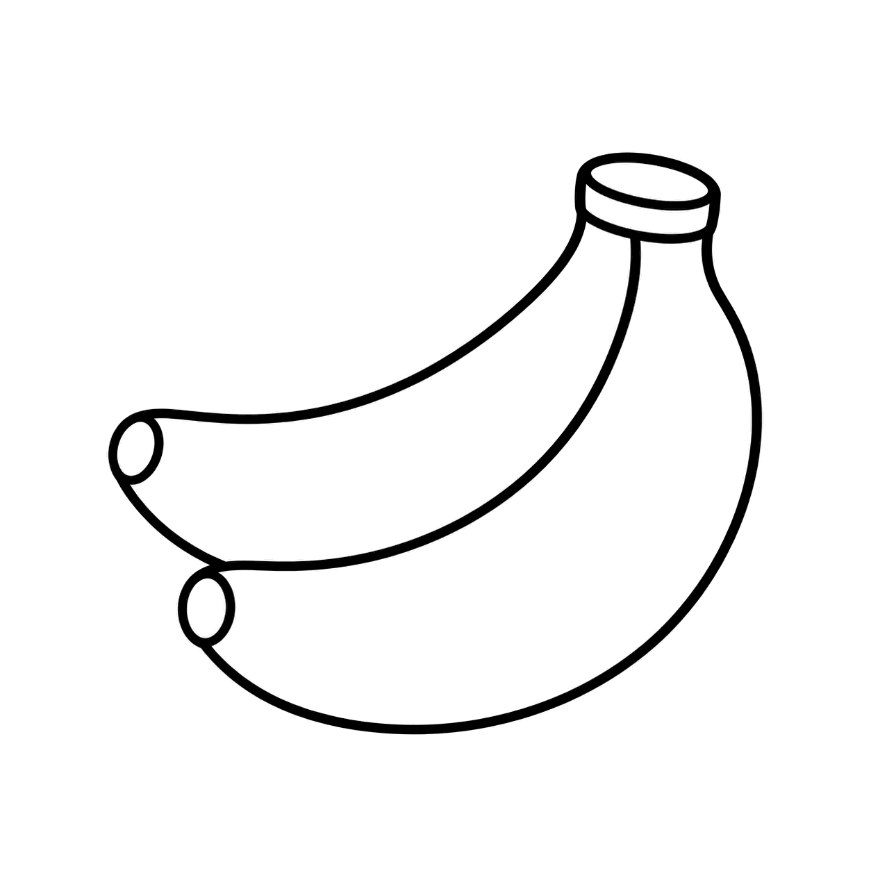 2本のバナナのぬりえ用線画