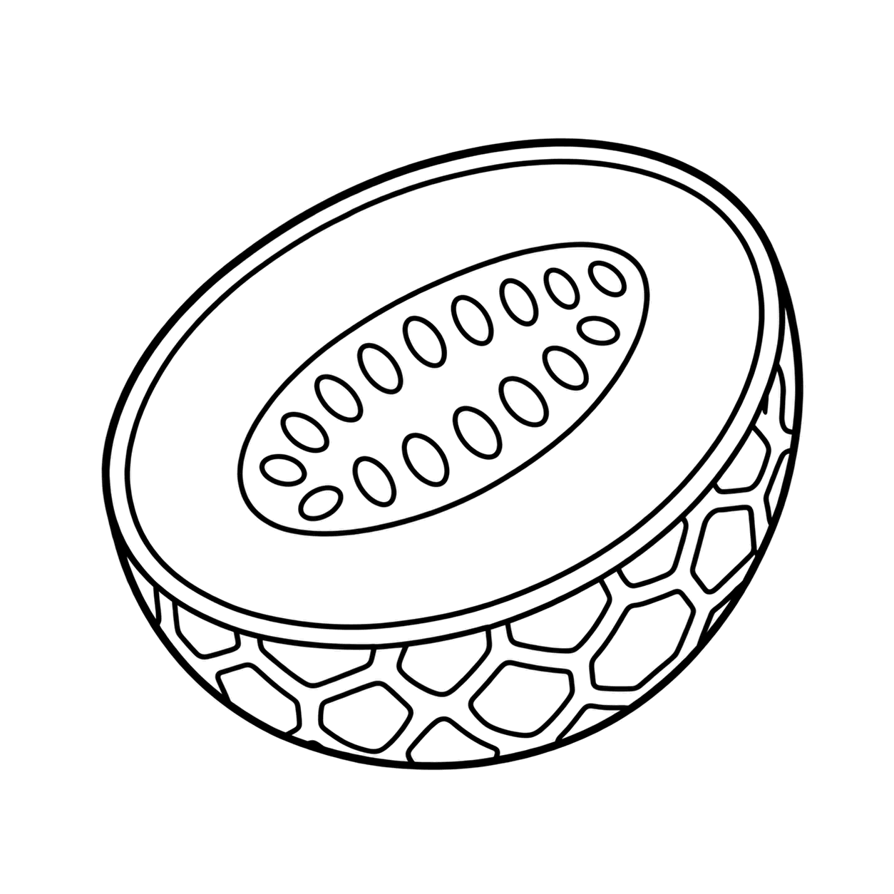 半分に切ったメロンのぬりえ用線画