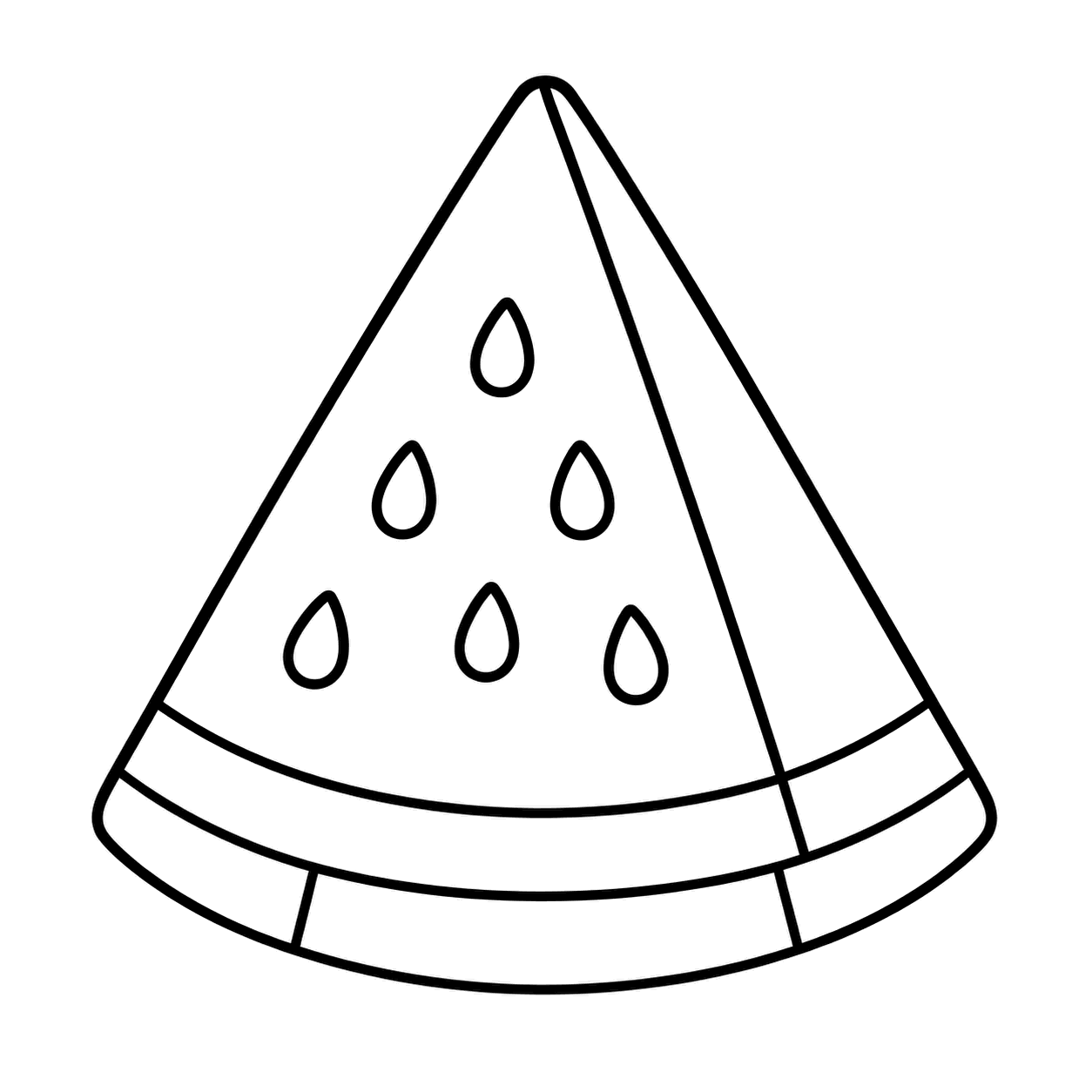 切ったすいかのぬりえ用線画