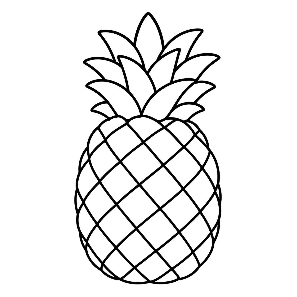 パイナップルのぬりえ用線画