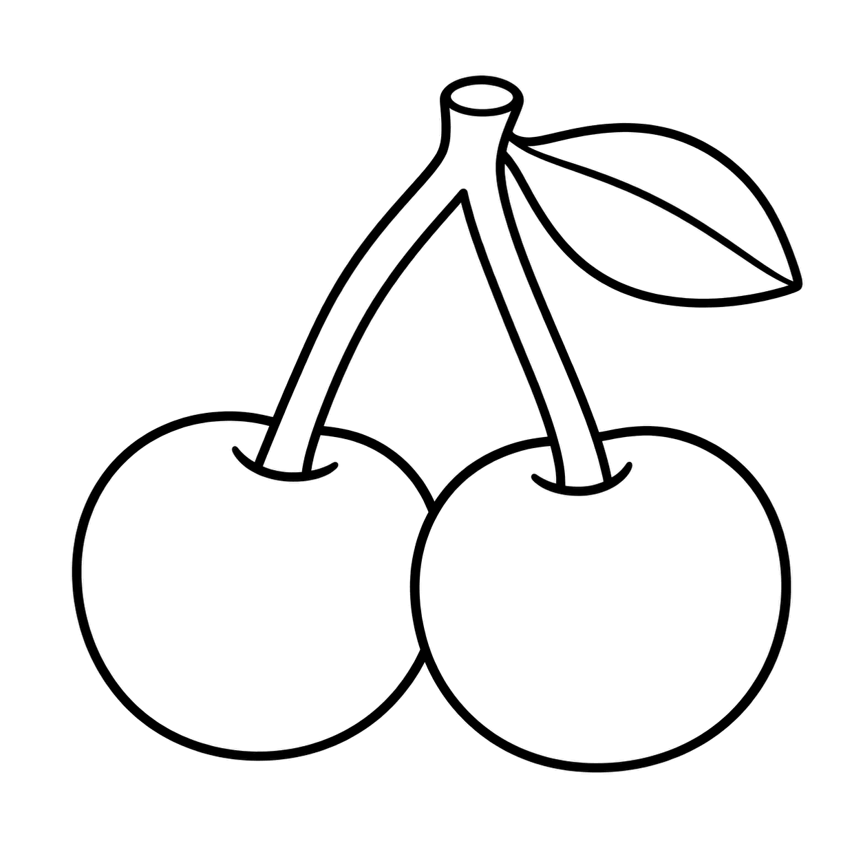 2個のさくらんぼのぬりえ用線画