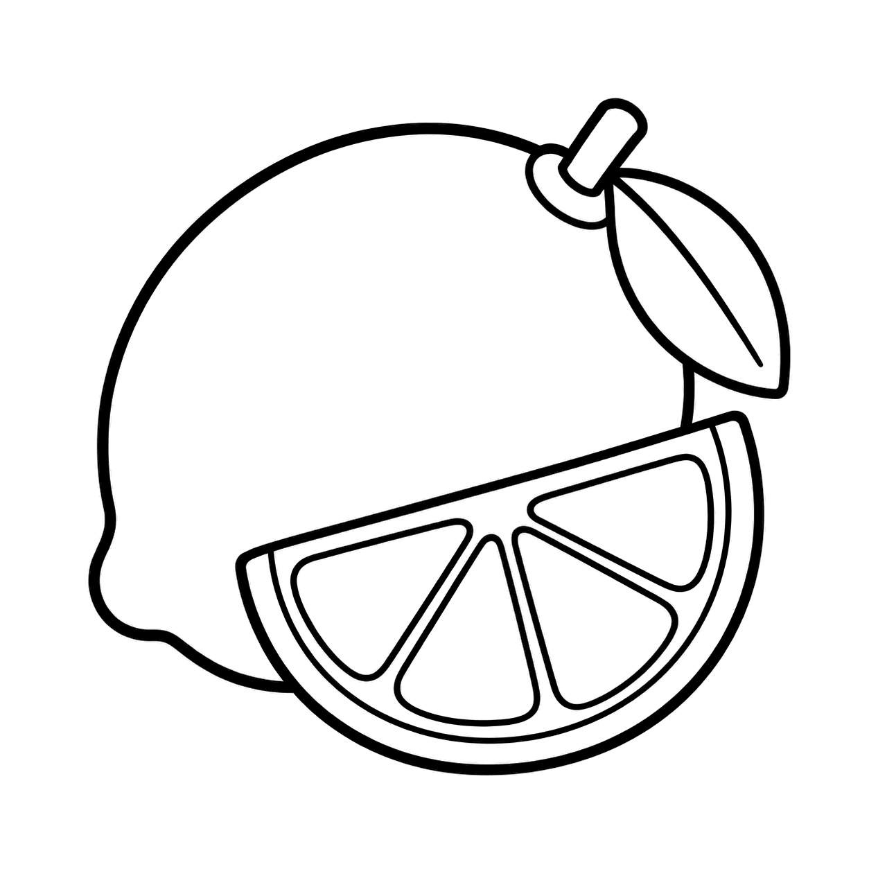 ライムとその切片のぬりえ用線画