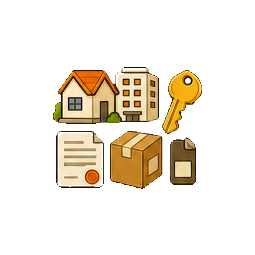 文字やロゴがない住宅セットのアイコン