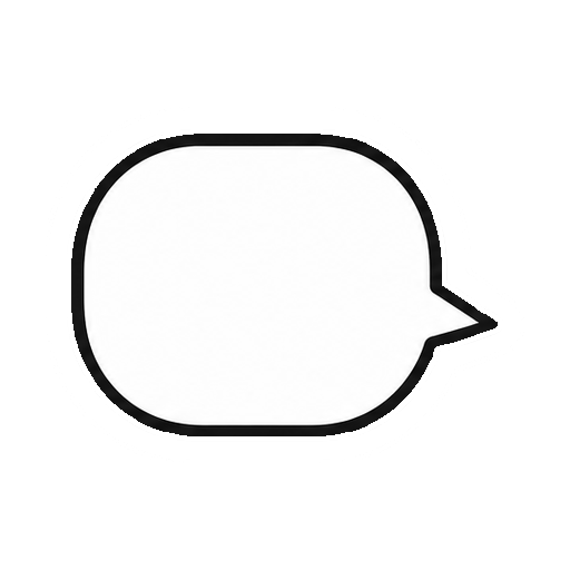 文字や数字がない右しっぽ丸吹き出し