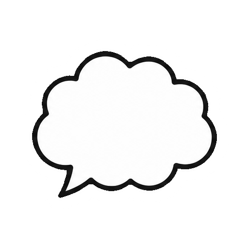 文字や数字がない雲形吹き出し