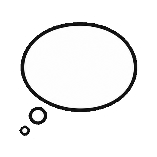 文字や数字がない考えごと吹き出し