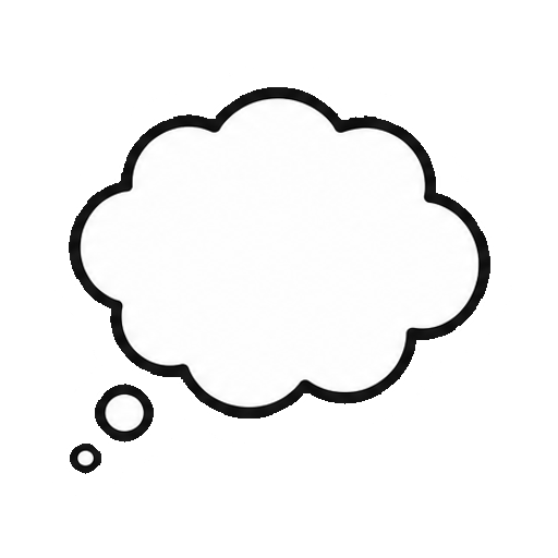 文字や数字がない雲形考えごと