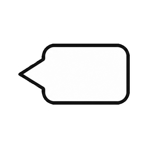 文字や数字がない左向き矢印吹き出し