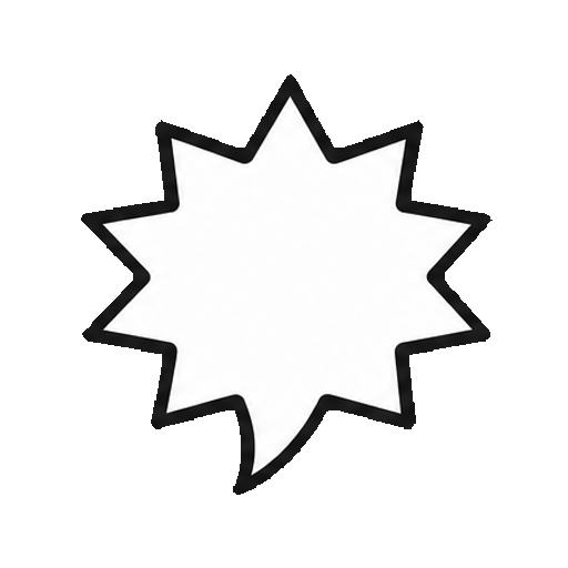文字や数字がない星形吹き出し