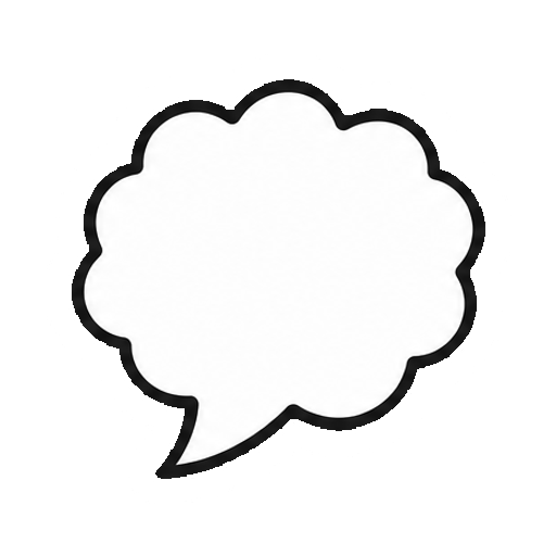 文字や数字がないステッカー風吹き出し