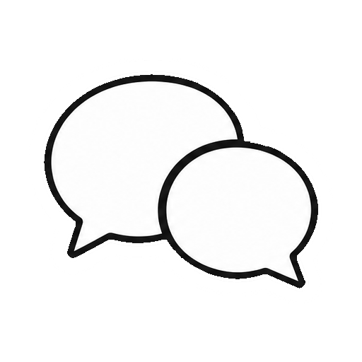 文字や数字がないチャット二重吹き出し