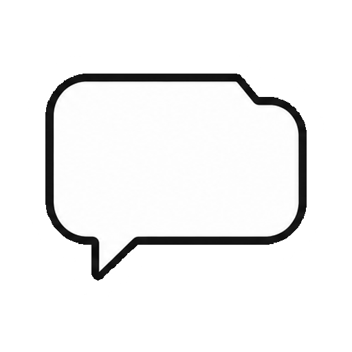 文字や数字がない角欠け吹き出し