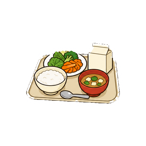 文字や顔がない学校給食トレーアイコン