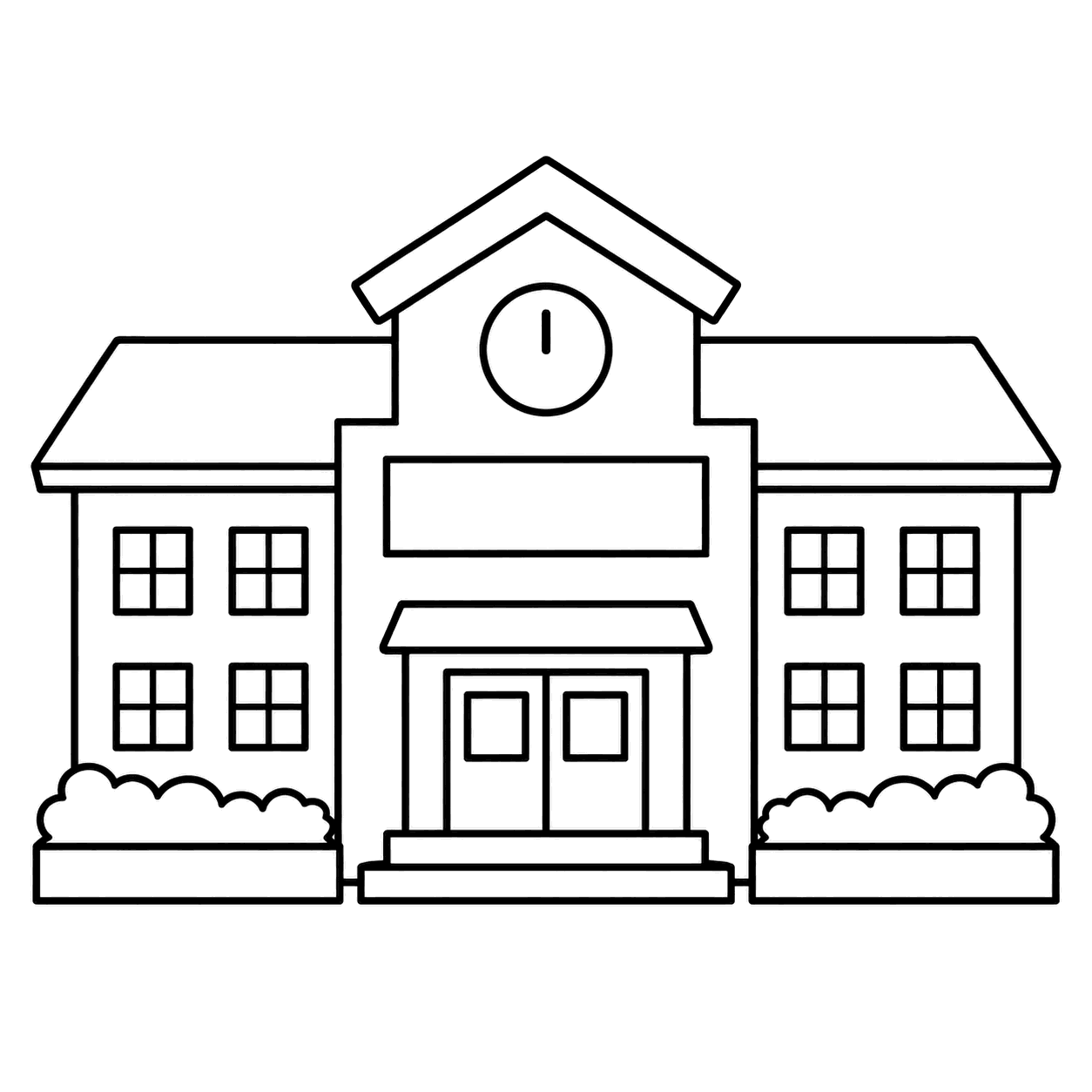 校舎のぬりえ用線画（学校生活のぬりえ26枚とアイコン36個）