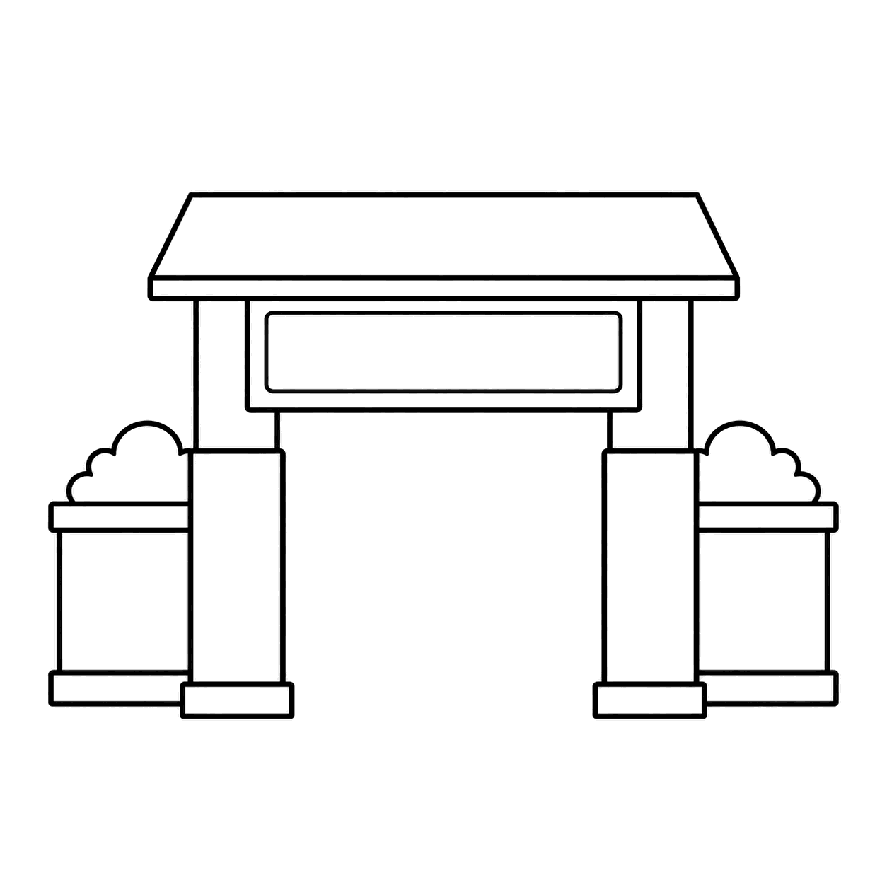 校門のぬり絵用線画