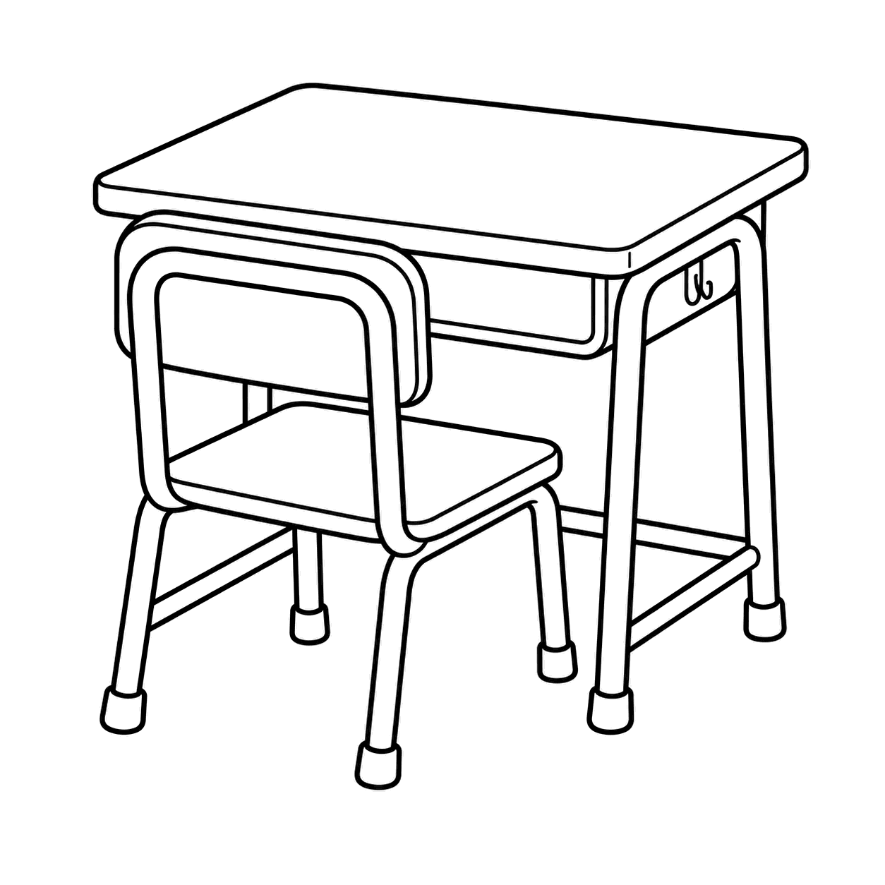 机と椅子のぬりえ用線画