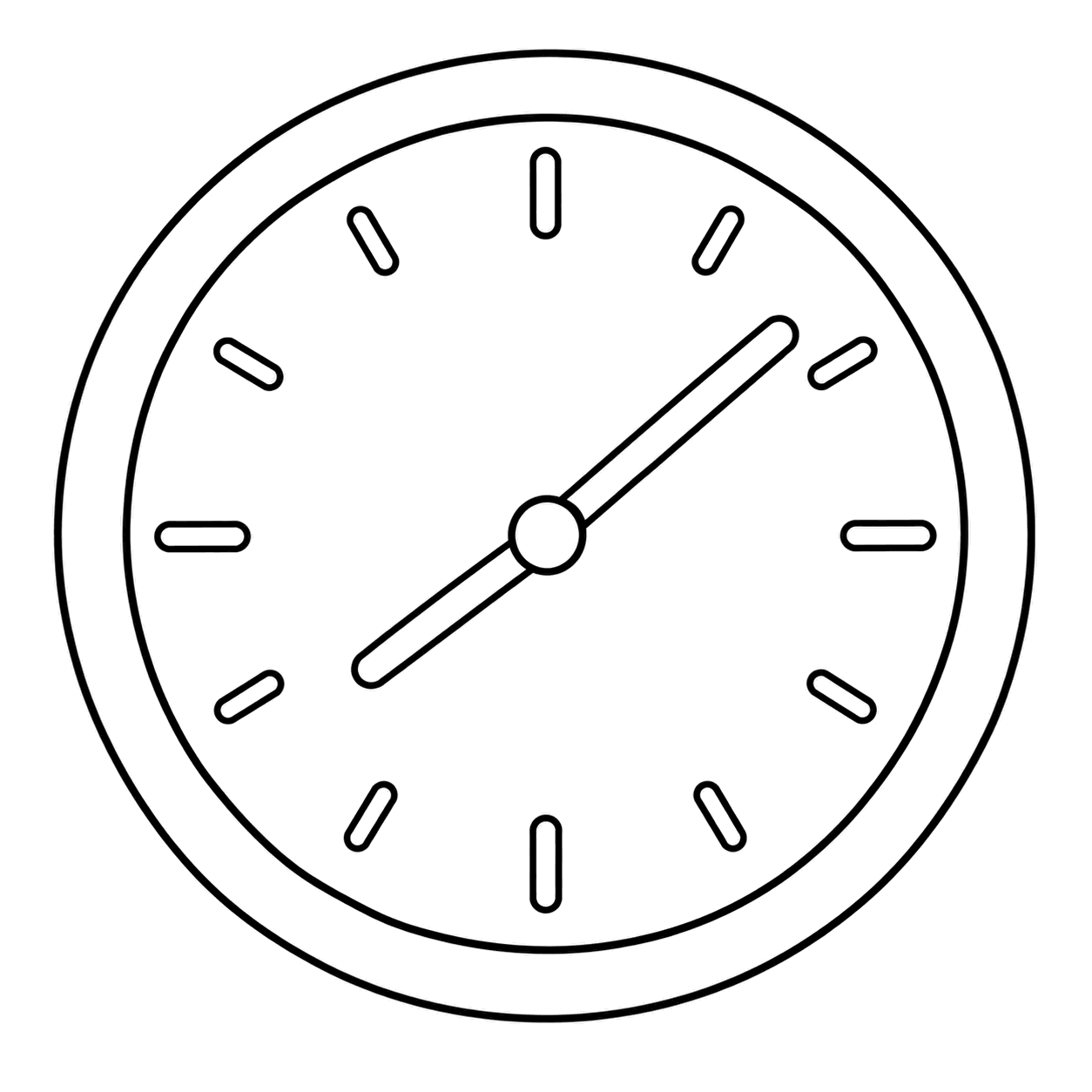 教室の時計のぬり絵用線画