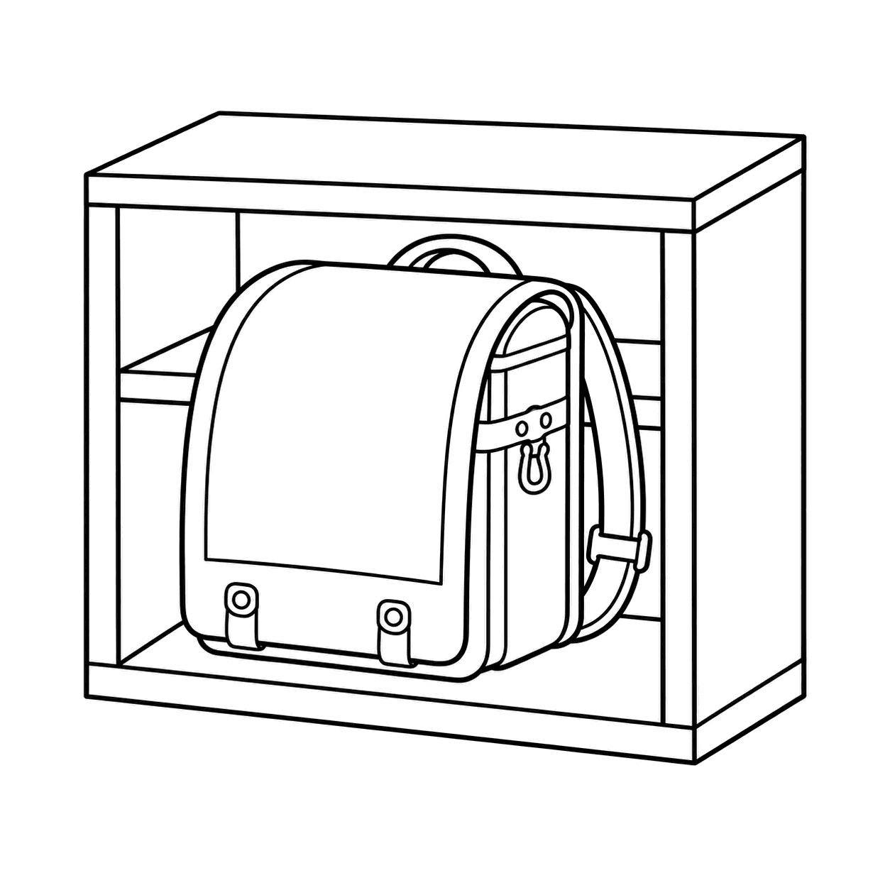 ランドセル置き場のぬり絵用線画