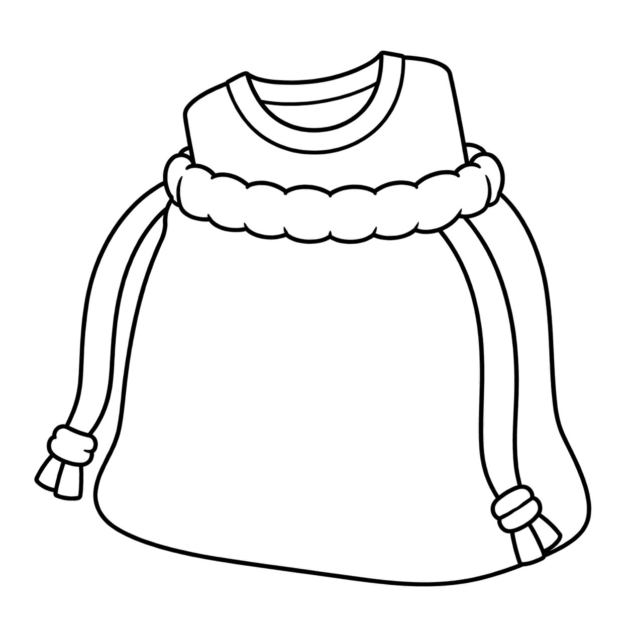 体操服袋のぬりえ用線画