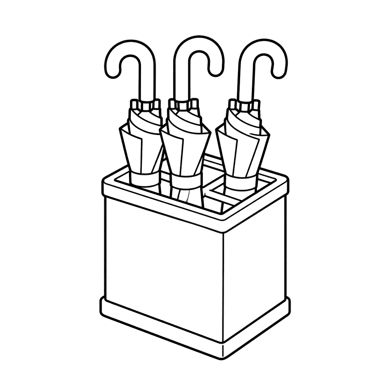 傘立てのぬり絵用線画