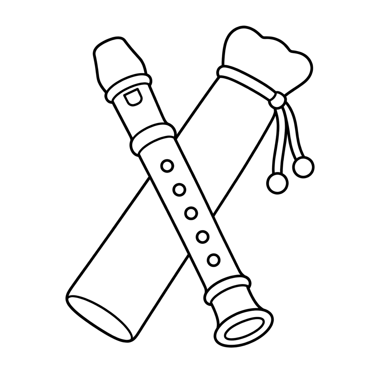 リコーダーのぬり絵用線画