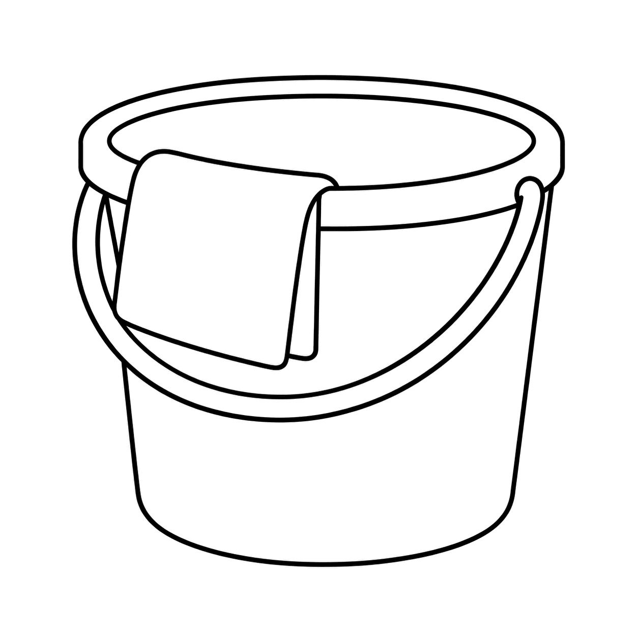 バケツと雑巾のぬりえ用線画