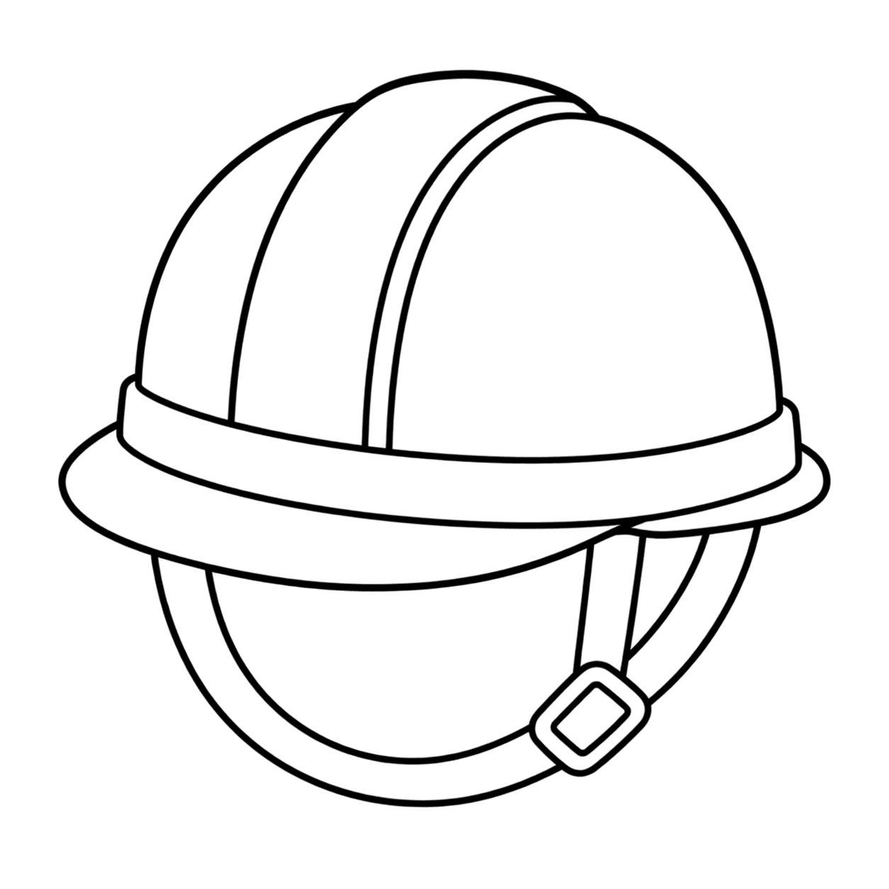 防災ヘルメットのぬりえ用線画