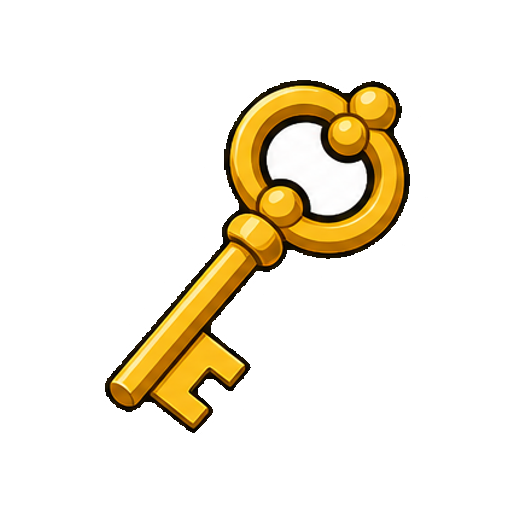 文字や数字やロゴがない金の鍵アイコン